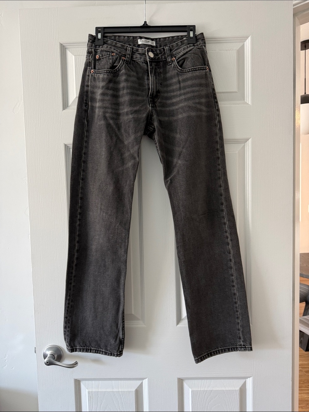 Pull&Bear Women’s Straight Washed Black Jeans